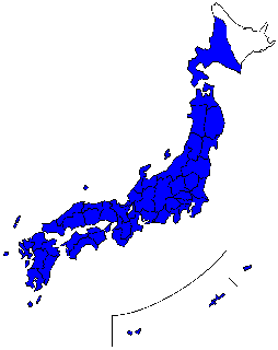 ヤマトシロアリ県別生息地域